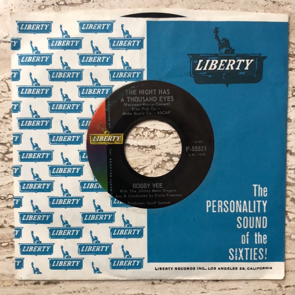 Bobby Vee Anonymous Phone Call Vinyl 45 Record '62